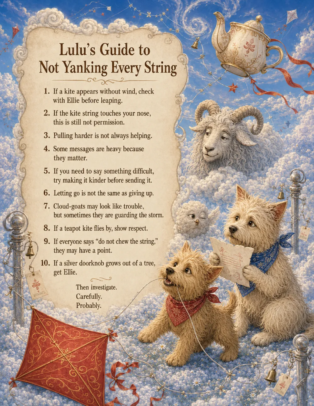 Lulu & Ellie and the Red Kite in the Impossible Wind interior feature art