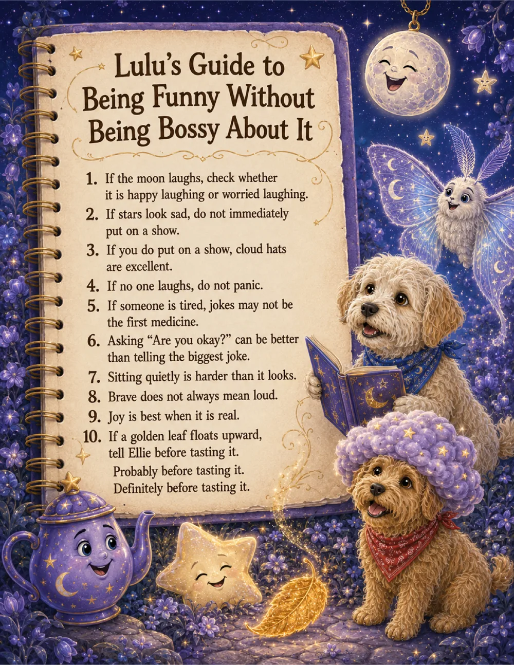 Lulu & Ellie and the Moon That Forgot to Laugh interior feature art