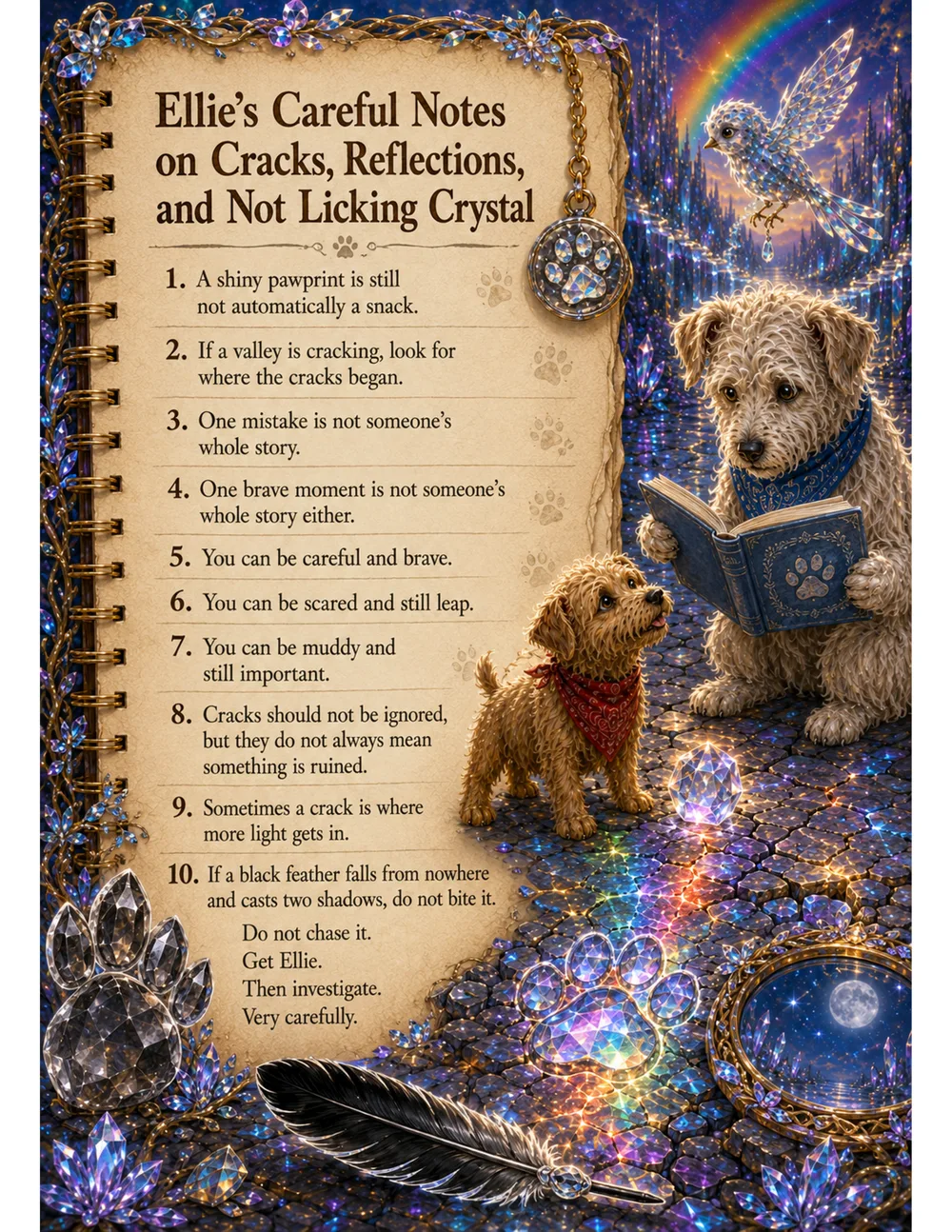 Lulu & Ellie and the Crystal Pawprint interior feature art